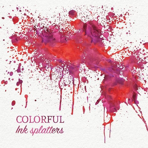 Colorful Ink Splatters - 10141 - Dryicons