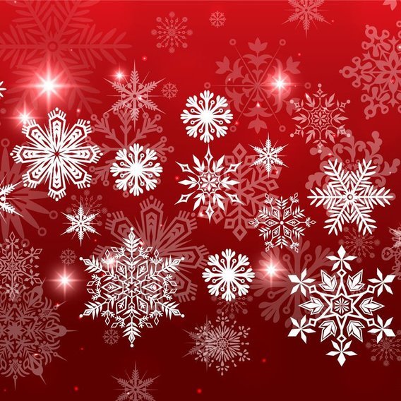 Red Christmas Snowflake Background - 10472 - Dryicons