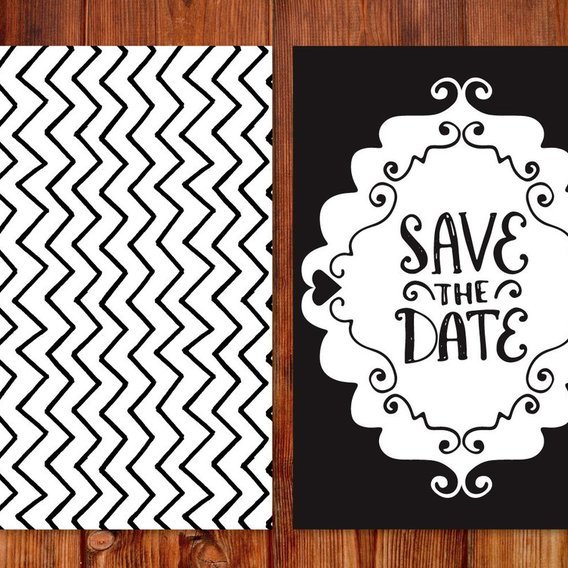 Black And White Wedding Card - 10559 - Dryicons