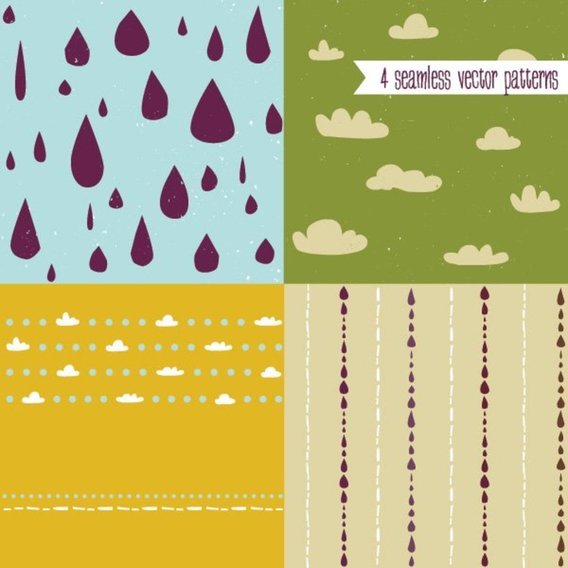Cute Vector Patterns - 9756 - Dryicons