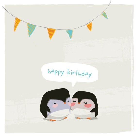 Penguins Birthday Card - 9829 - Dryicons